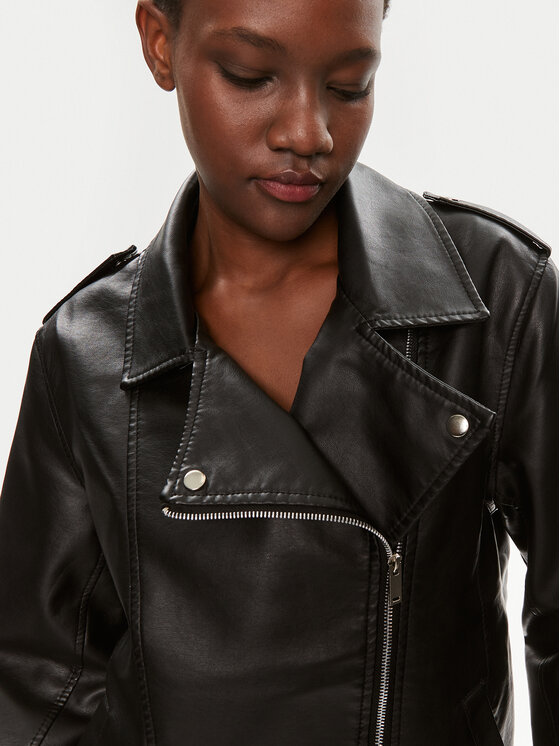 Brave Soul Brave Soul Jacke aus Kunstleder LJK-CONEY Schwarz Straight Fit