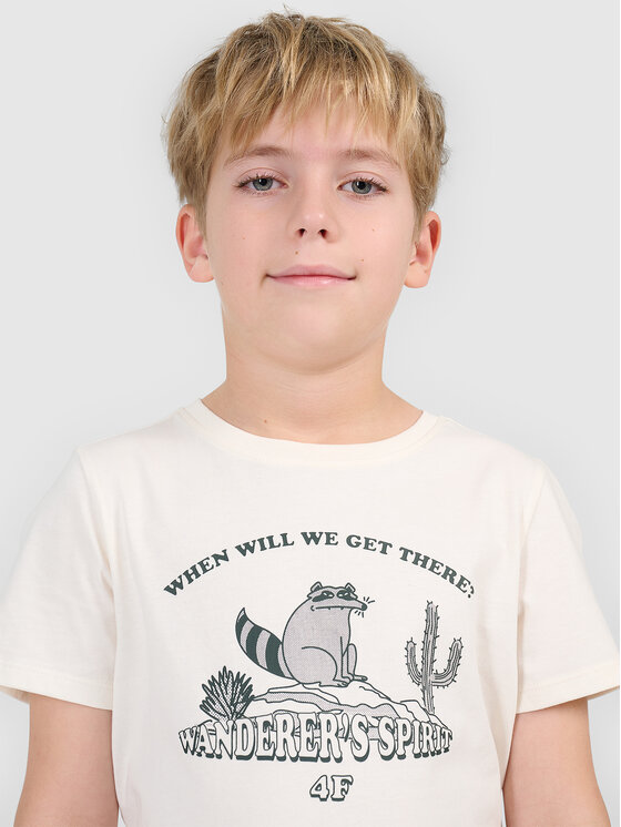 4F 4F T-Shirt HIKING TRIP Biały Regular Fit