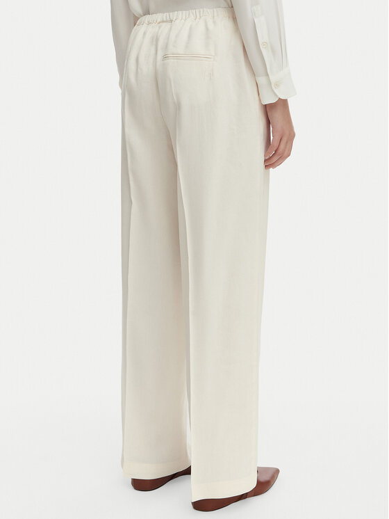 Marella Marella Bavlnené nohavice Alloro 2613131115 Écru Regular Fit