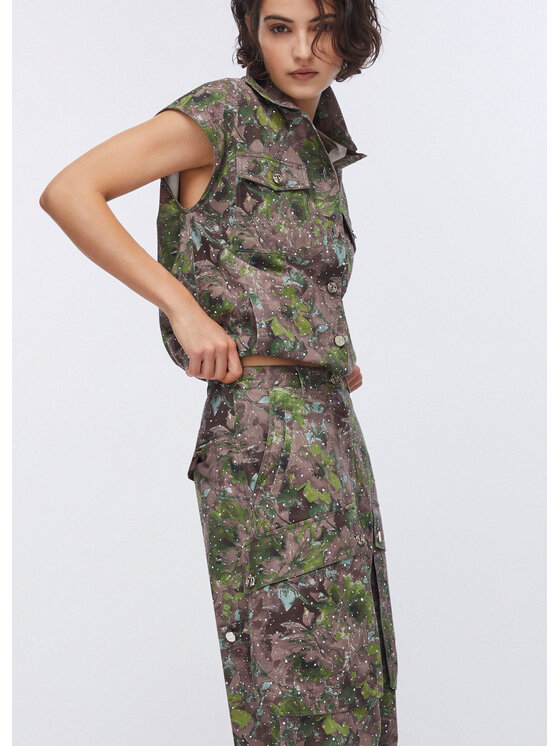 Liu Jo Liu Jo Spodnie materiałowe WA6125T433AP9360 Zielony Loose Fit