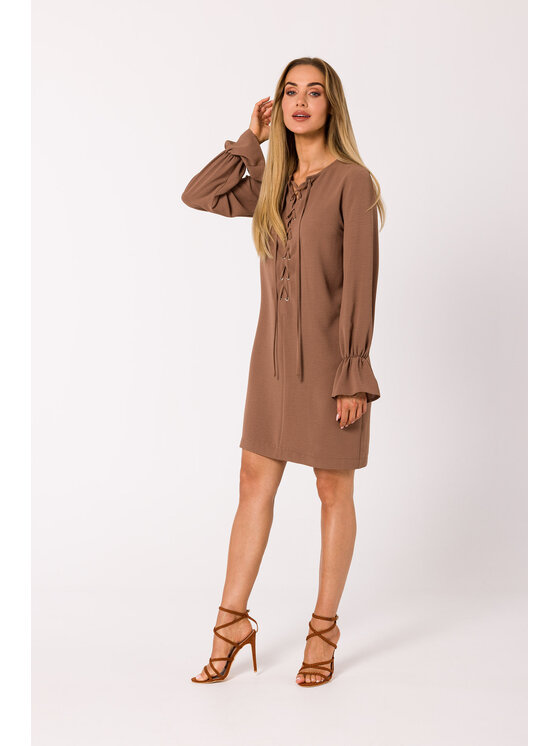 Made of Emotion Made of Emotion Každodenní šaty M742 Hnědá Premium Fit