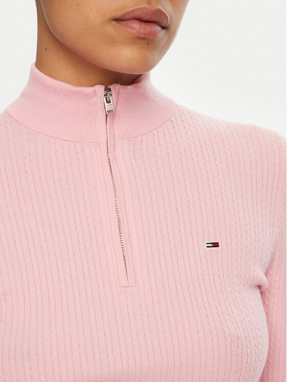 Tommy Jeans Tommy Jeans Strickkleid DW0DW19490 Rosa Slim Fit