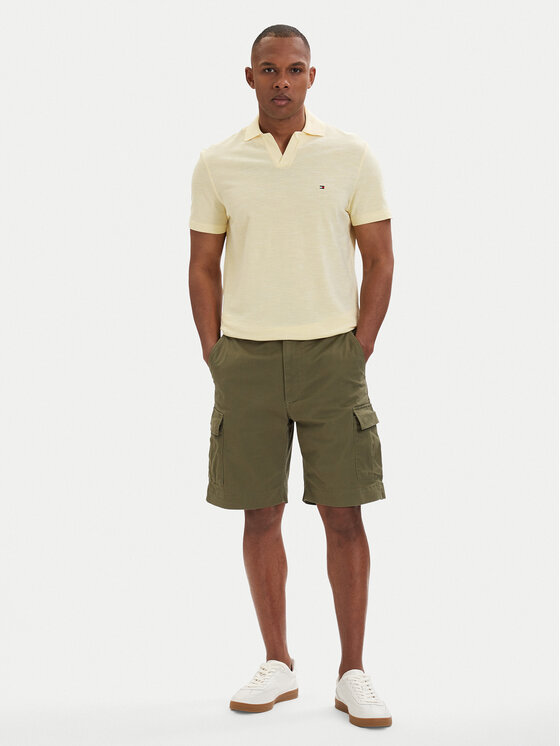 Tommy Hilfiger Tommy Hilfiger Pantaloncini di tessuto Twill Cargo MW0MW42350 Cachi Relaxed Fit