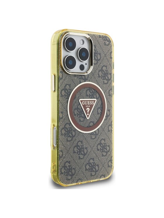 Guess Guess Etui na telefon iPhone 16 Pro Brązowy
