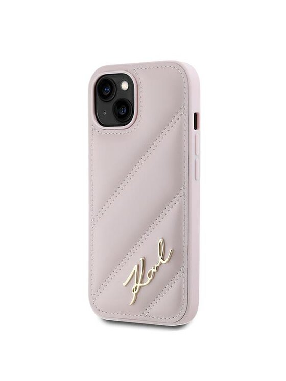 Etui na telefon KARL LAGERFELD, Różowe, Apple iPhone 15 Plus