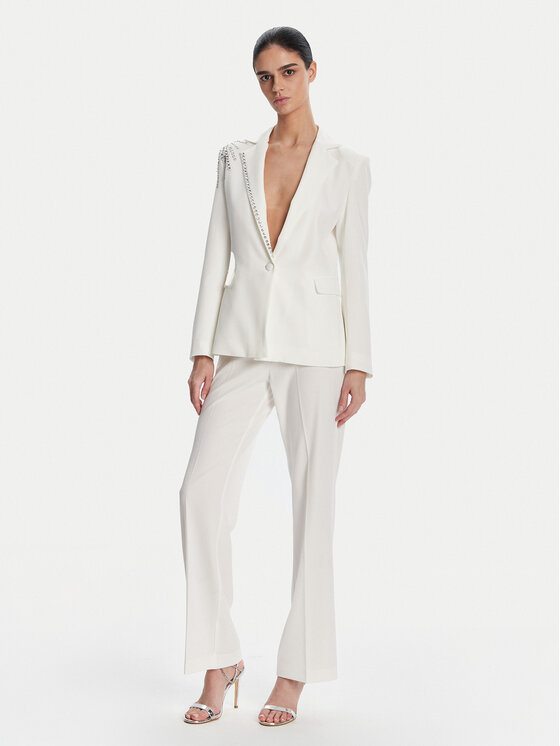 Artigli Artigli Spodnie materiałowe ACPA000803 058 Biały Regular Fit