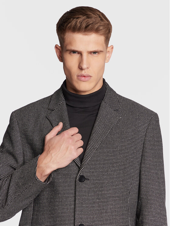 Calvin Klein Calvin Klein Vlněný kabát Statement K10K109952 Černá Regular Fit