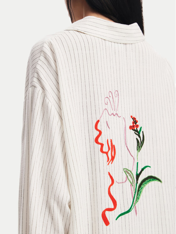 Desigual Desigual Camicia Butterfly 24WWCW11 Bianco Regular Fit