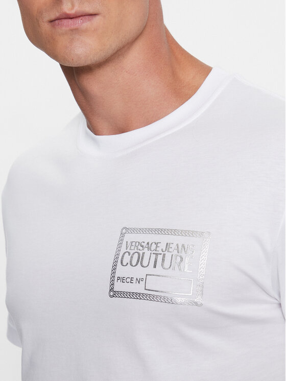 Versace Jeans Couture Versace Jeans Couture Tričko 75GAHT12 Biela Regular Fit