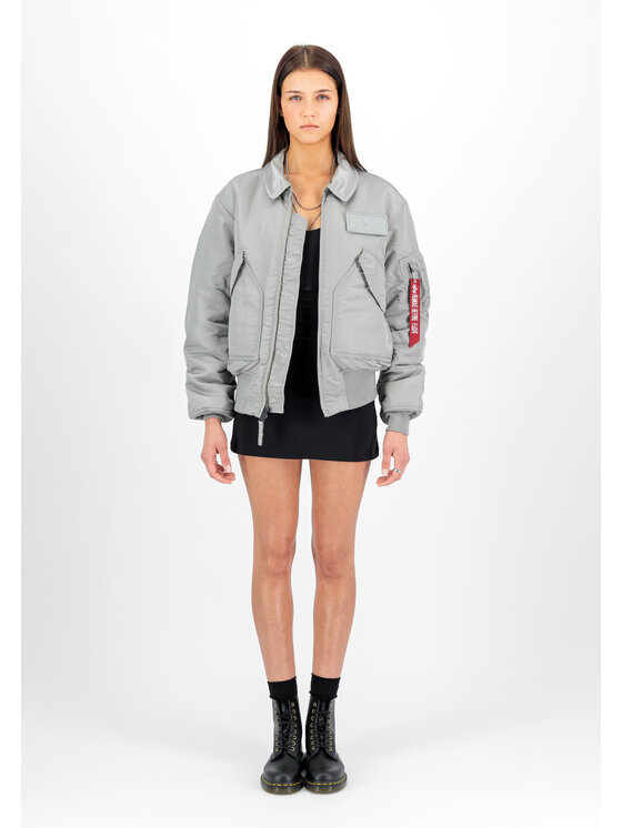 Alpha Industries Alpha Industries Kurtka bomber CWU-45 Heritage Bomber Jacket Srebrny Core Fit