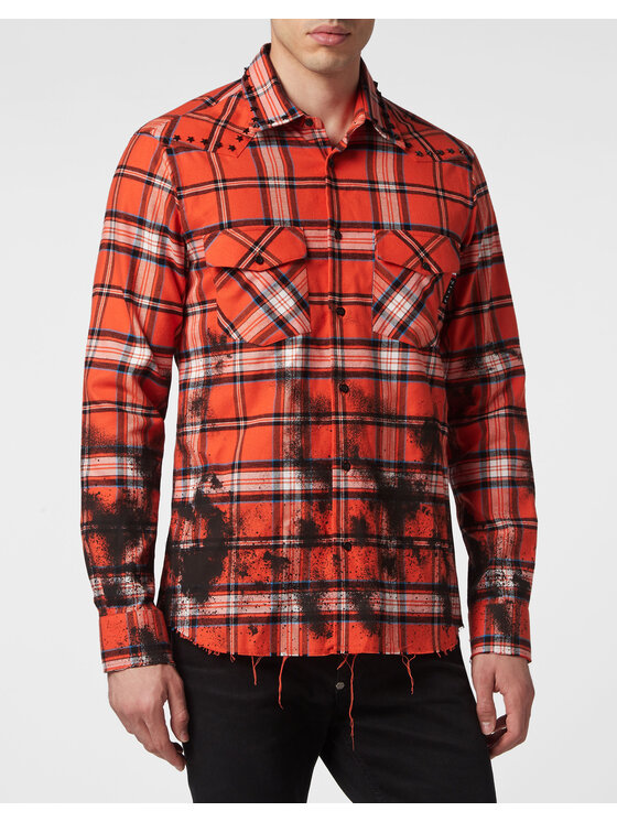 PHILIPP PLEIN PHILIPP PLEIN Koszula 4449 Pomarańczowy Regular Fit