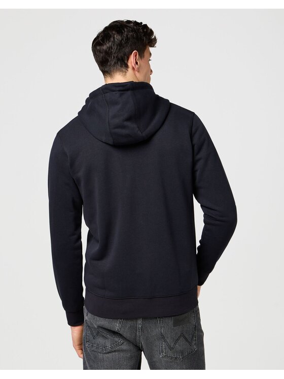 Wrangler Wrangler Bluza GRAPHIC ZIP HOODIE Czarny Regular Fit