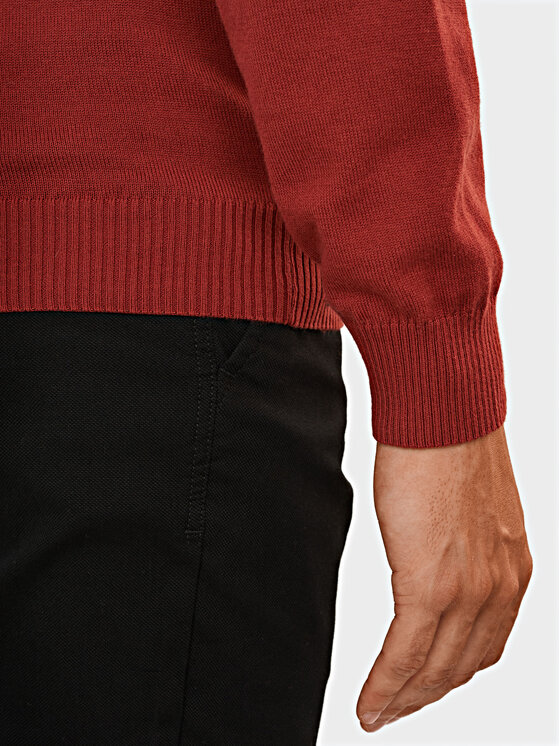 Evenemen Evenemen Sweter Półgolf Bordowy Slim Fit