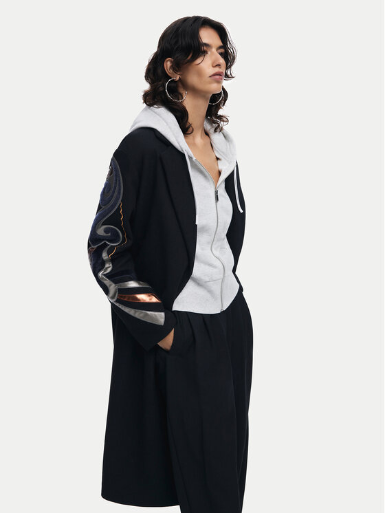 Desigual Desigual Vlněný kabát Cracovia 24WWEWBA Černá Regular Fit