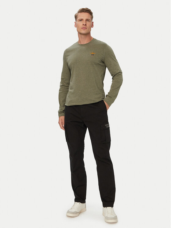 Aeronautica Militare Aeronautica Militare Marškinėliai ilgomis rankovėmis 262TS2390UJ00372 Žalia Regular Fit