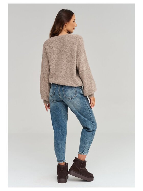 Makadamia Makadamia Sweter C92 Brązowy Loose Fit