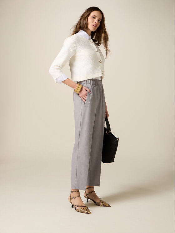 Oltre Oltre Pantaloni di tessuto P000J002448N013 Grigio Boy Fit