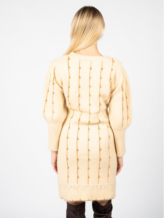 Silvian Heach Silvian Heach Každodenní šaty PGA22188VE Écru Slim Fit