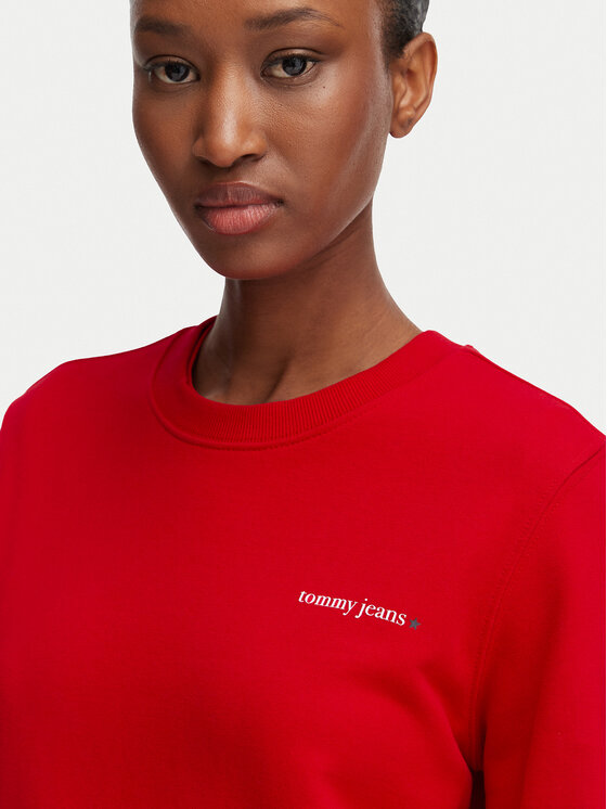 Tommy Jeans Tommy Jeans Džemperis ar kapuci Ess Logo DW0DW22829 Tumši sarkana Regular Fit