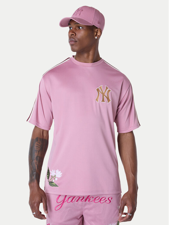 New Era New Era T-Shirt New York Yankees MLB Floral 60596338 Różowy Regular Fit