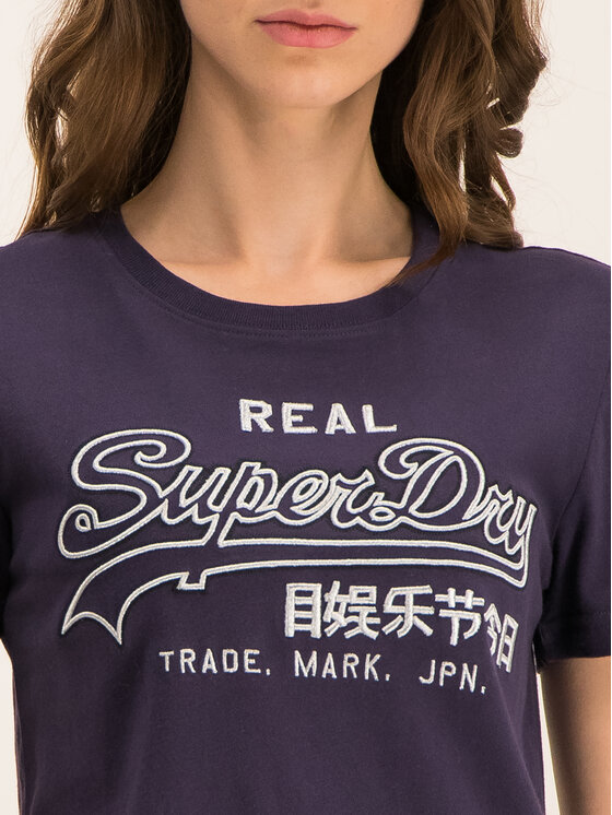 Superdry Superdry Marškinėliai Logo Emb Outline Entry W1000037A Tamsiai mėlyna Regular Fit