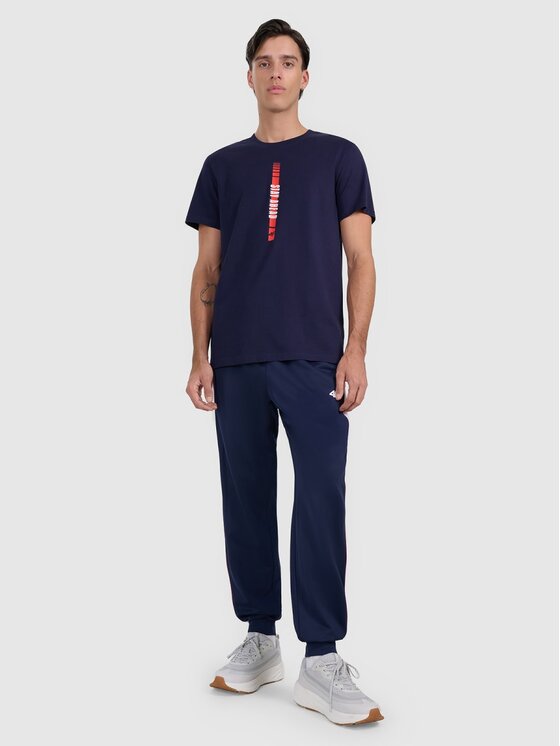 4F 4F Tričko 4FRAW25TTSHM3225-31S Tmavomodrá Regular Fit
