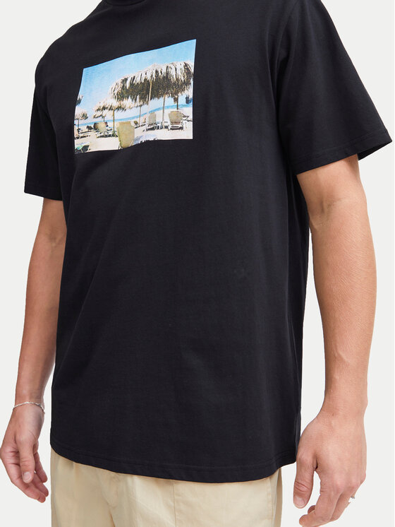 Solid Solid Tricou 21108237 Negru Regular Fit