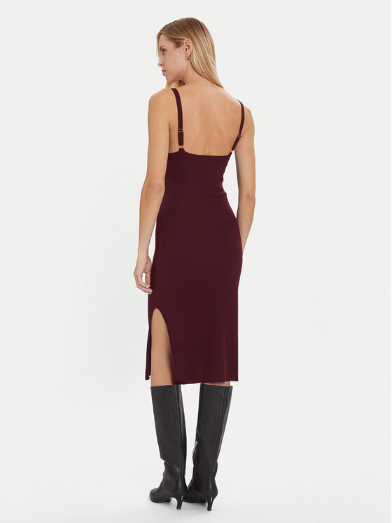 Morgan Morgan Sukienka dzianinowa 242-RMONA Bordowy Slim Fit