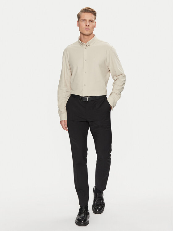 Calvin Klein Calvin Klein Marškiniai Pique Jersey Shirt K10K113311 Smėlio Regular Fit
