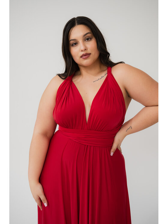 ROSE AVENUE ROSE AVENUE Sukienka wieczorowa MULTIWAY Czerwony Long Fit