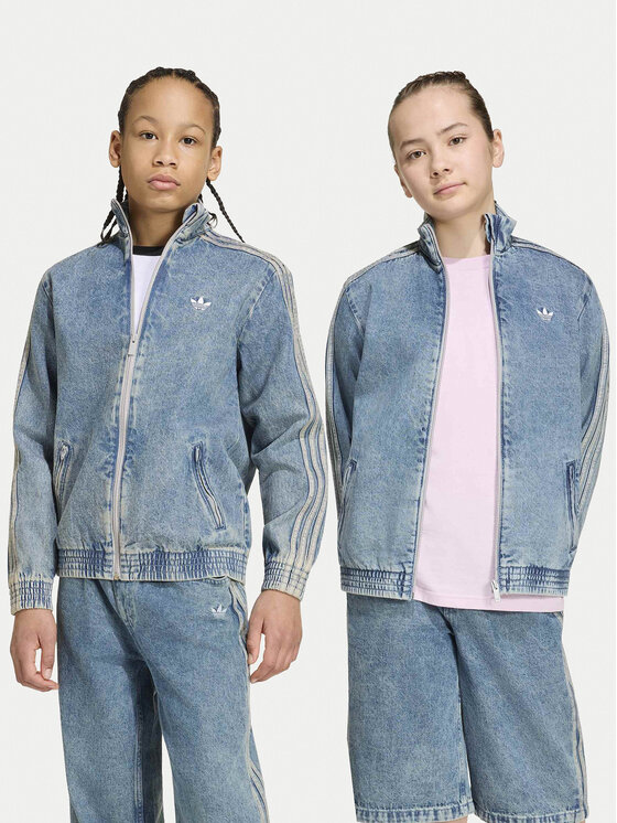 adidas Jeans jakna Firebird Loose Denim Track Top KR6530 Modra Regular Fit