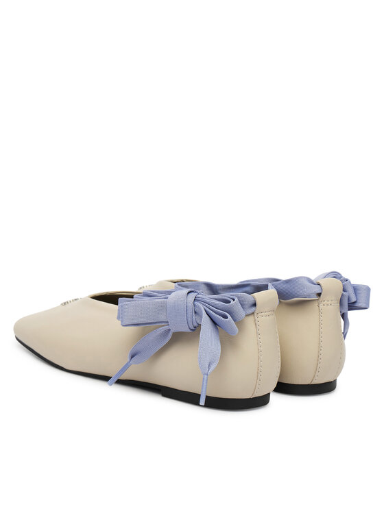 Tommy Jeans Tommy Jeans Balerīnas Tjw Ballerina With Laces EN0EN02939 Écru