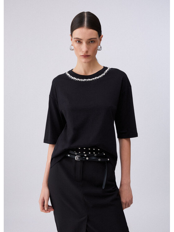 Liu Jo Liu Jo T-Shirt WA6128JS904P9320 Czarny Regular Fit