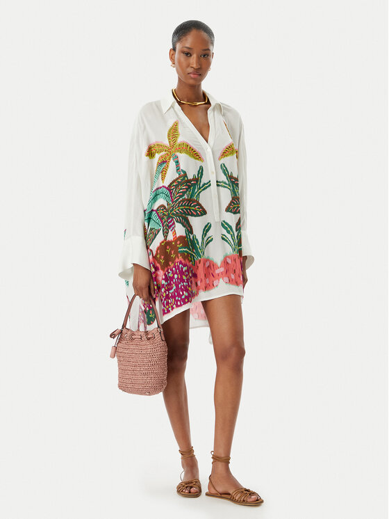 LOLA CASADEMUNT LOLA CASADEMUNT Рокля тип риза LS2615014 Бял Oversize