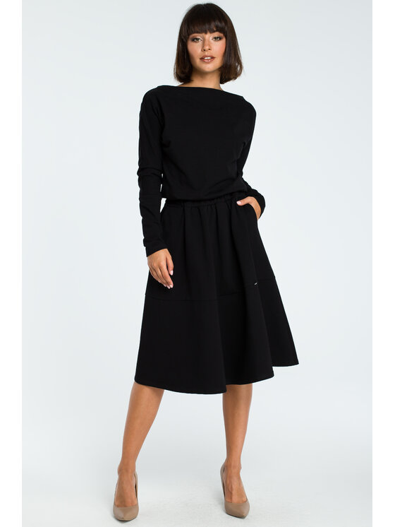 BeWear BeWear Každodenné šaty B087 Čierna Regular Fit