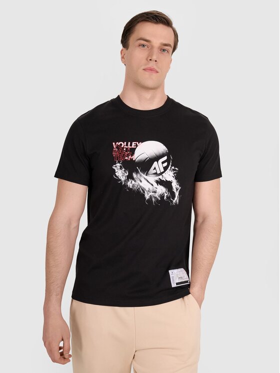 4F 4F T-shirt 4FRAW25TTSHM3235-20S Nero Regular Fit