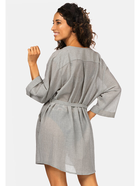 Feba Feba Accappatoio F221 Grigio Regular Fit