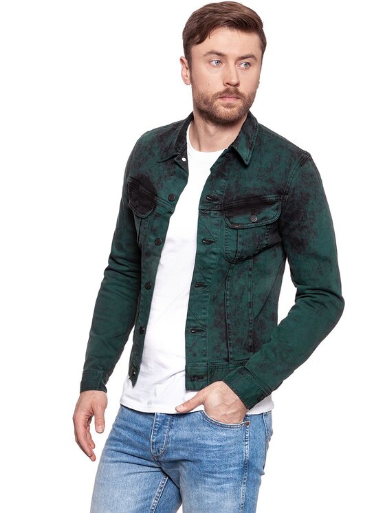 Lee Lee Giacca di jeans RIDER JACKET Verde Slim Fit