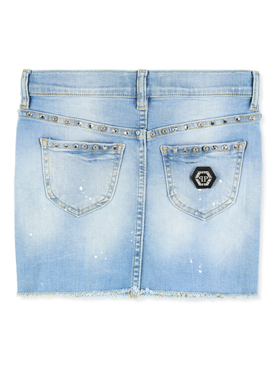 PHILIPP PLEIN PHILIPP PLEIN Spódnica jeansowa 27709 Niebieski Basic Fit