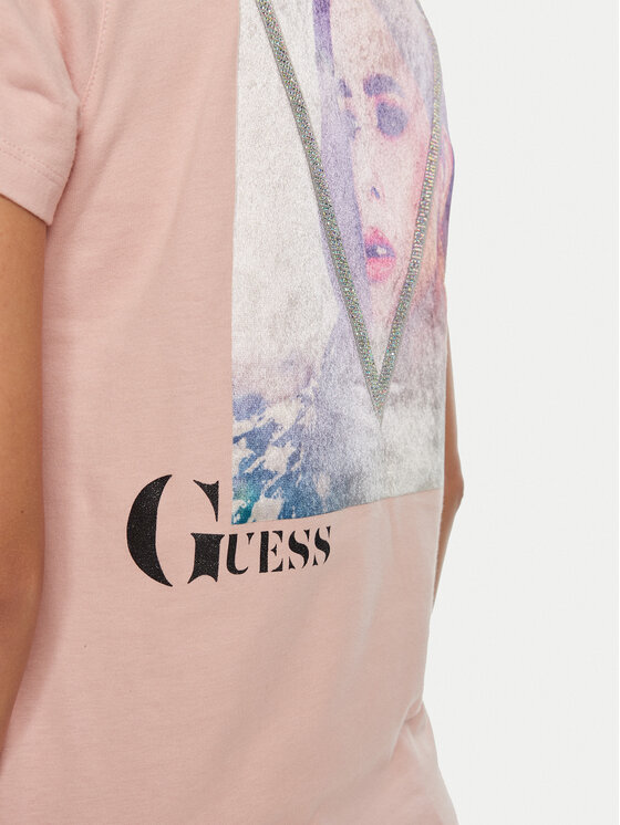 Guess Guess Тишърт W4BI13 KCJI0 Розов Regular Fit
