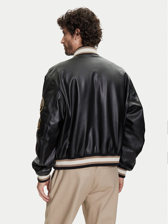 Tommy Hilfiger Tommy Hilfiger Μπουφάν από απομίμηση δέρματος F1 Movie Racing Varsity MW0MW41365 Μαύρο Regular Fit