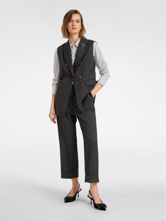 Elena Mirò Elena Mirò Pantaloni di tessuto P164P000360N023 Grigio Cropp Fit