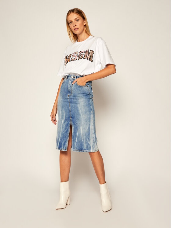 MSGM MSGM Jeans krilo 2941MDD46L 207725 Modra Regular Fit