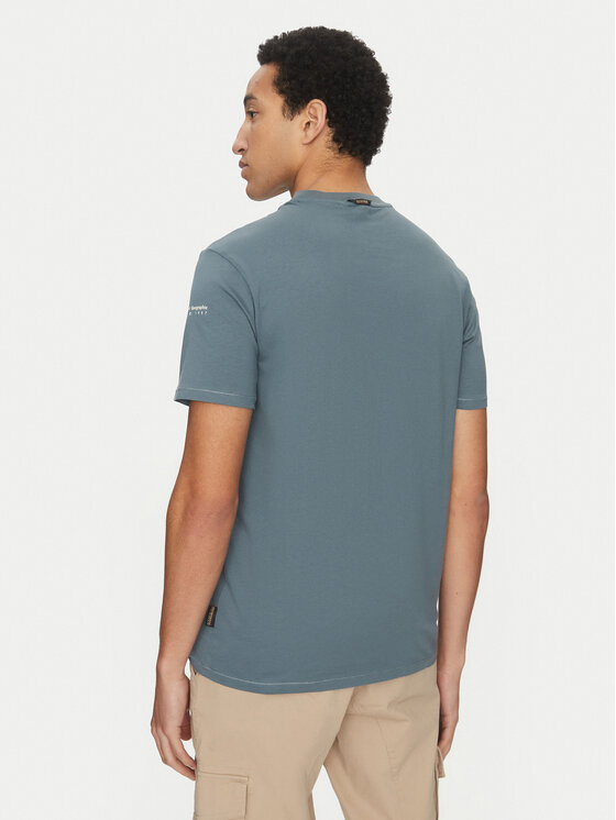 Napapijri Napapijri T-Shirt S-Badge NP0A4I3N Niebieski Regular Fit