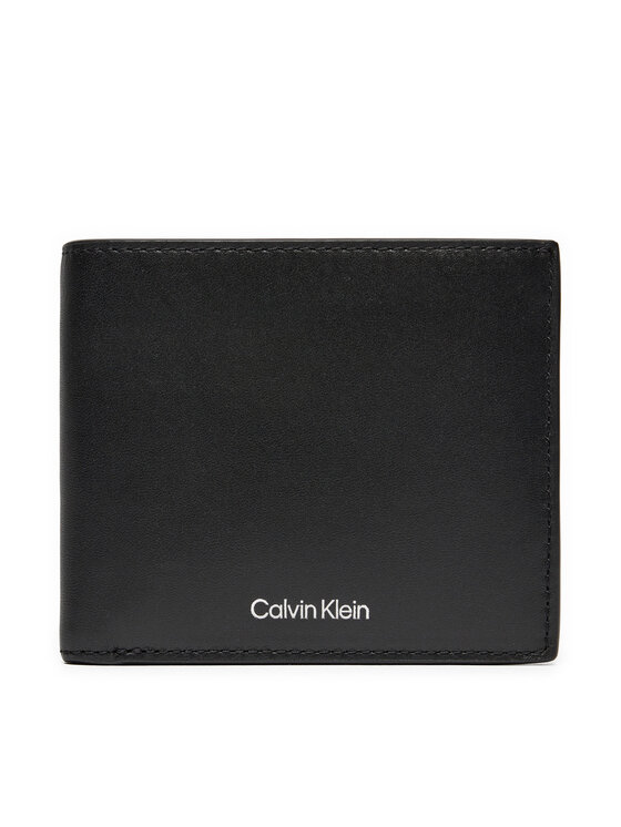 Calvin Klein Calvin Klein Велике Чоловіче Портмоне Ck Sleek Bifold 5cc W/Coin K50K512691 Чорний