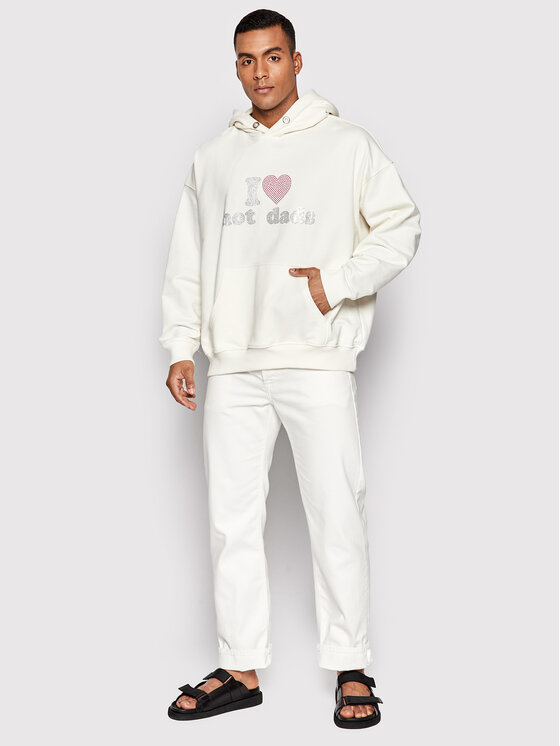2005 2005 Mikina Unisex Hot Dads Hoodie Écru Regular Fit
