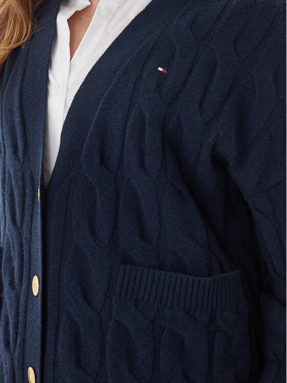 Tommy Hilfiger Tommy Hilfiger Kardigán WW0WW43089 Sötétkék Regular Fit