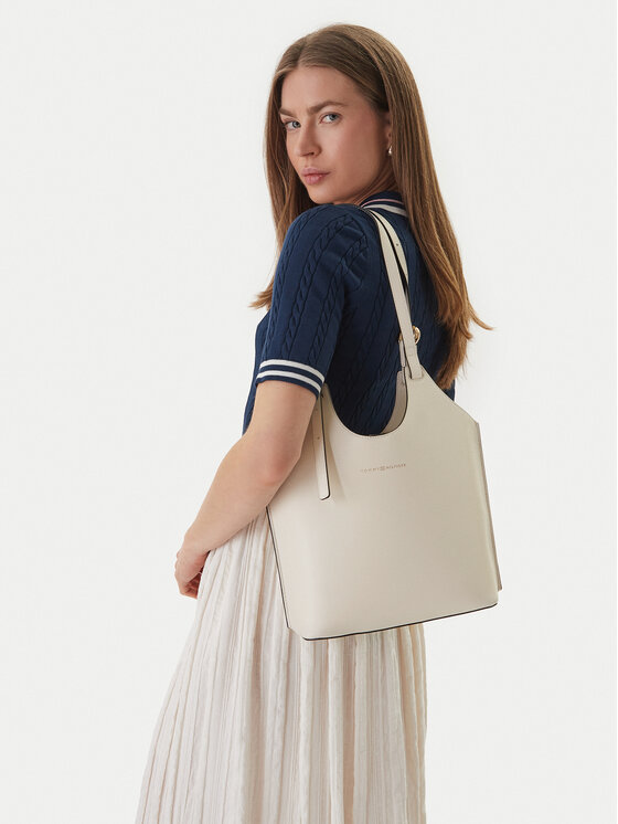 Tommy Hilfiger Torebka Th Modern Mini Tote AW0AW18617 Beżowy