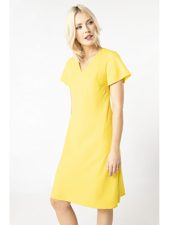 Sukienka codzienna QUIOSQUE, Rozmiar 36, Żółta, YELLOW SIMPLE TEST
