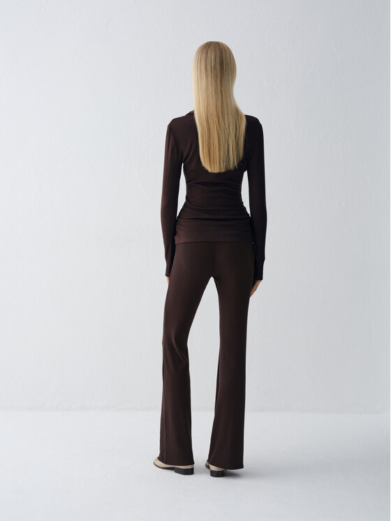 La Mania La Mania Legginsy BONNE Brązowy ciemny Basic Fit